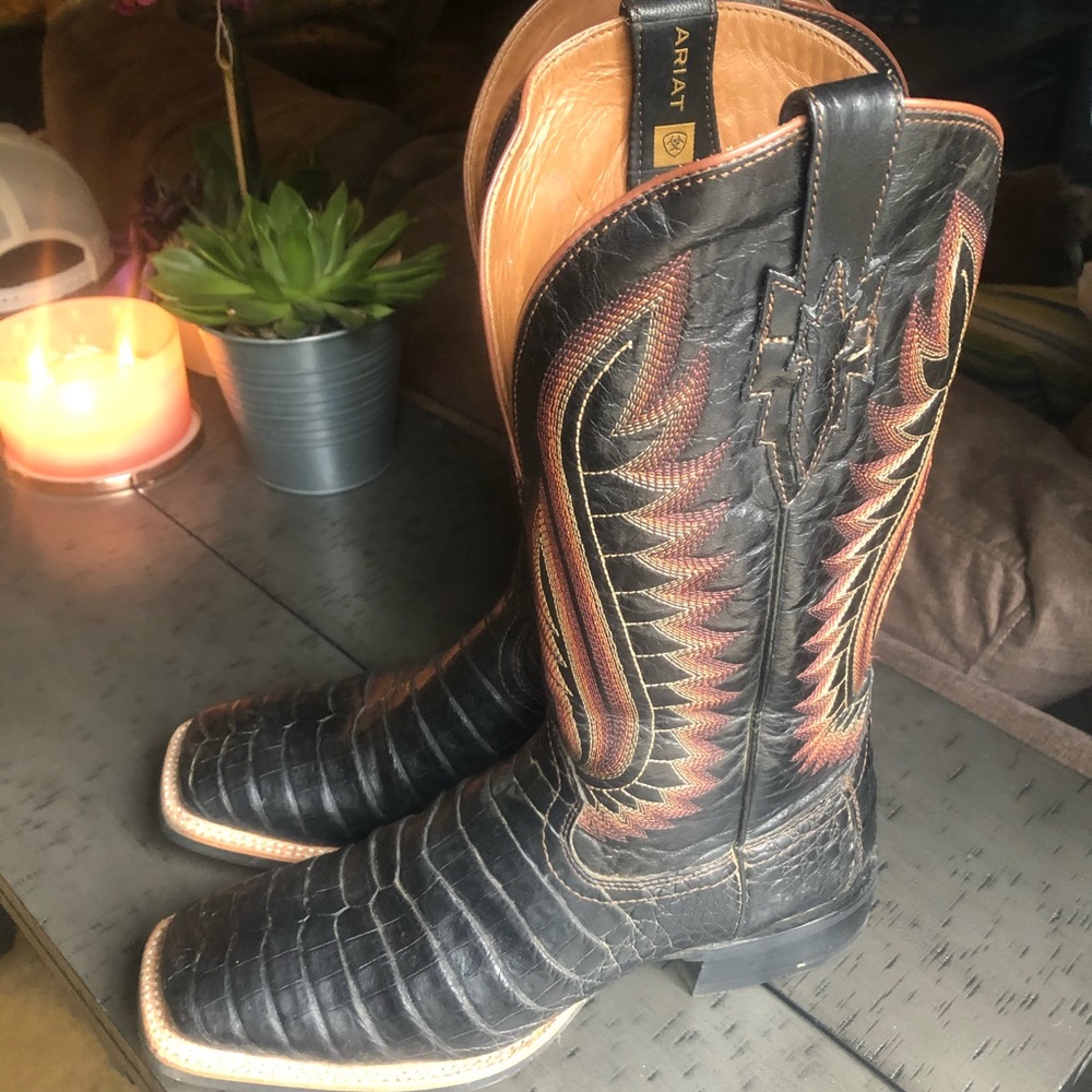 Ariat Caiman Cowboy Boots, 8.5D